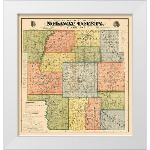 Morehouse 12x12 White Modern Wood Framed Museum Art Print Titled - Nodaway County Missouri - Morehouse 1900