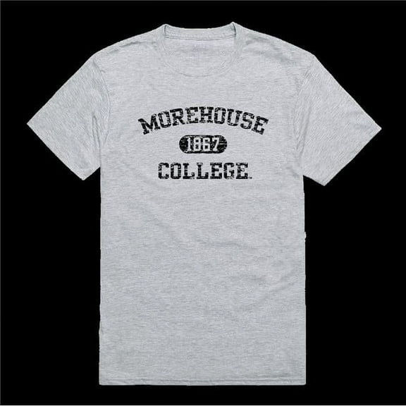 Morehouse College Maroon Tigers Distressed Arch T-Shirt, Heather Grey - Medium