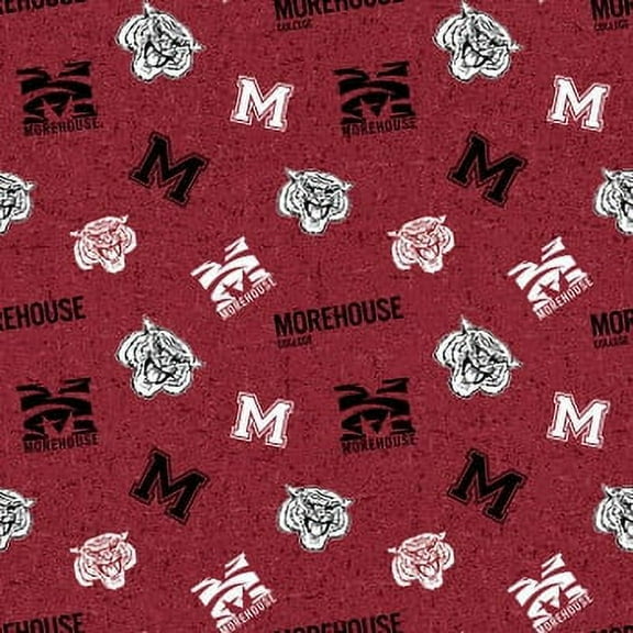 Morehouse College Tone on Tone Cotton Fabric-Sold by the Yard