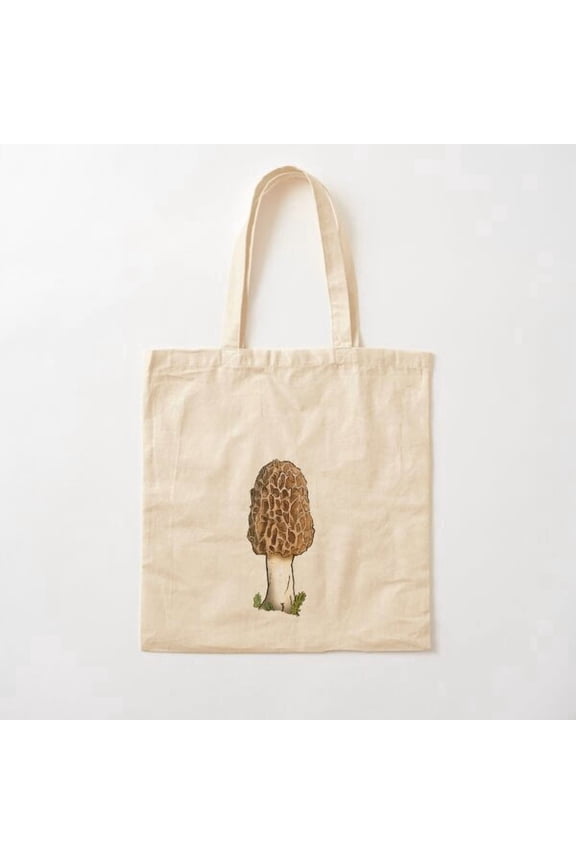 Morel Mushroom Canvas Tote Bags, Reusable Shopping Bag