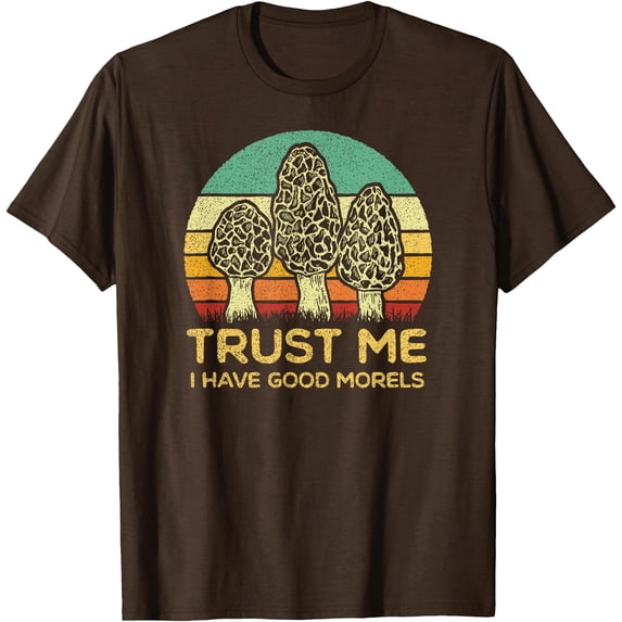 Morel Mushroom Funny Foraging Morels Hunters Unisex T-Shirt for Men Women Kids Toddler Unisex T-Shirt for Men Women Kids Toddler,Dark Chocolate Color,Size 4XL