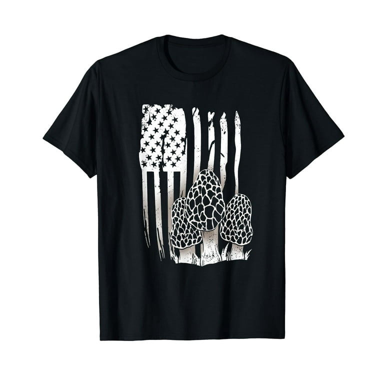American Mushroom Hunter T Shirt With Morels In Usa Flag American Mushroom Hunter T Shirt With Morels In Usa Flag