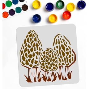 Morel Mushroom Stencil Mushroom Painting Stencils Mushroom Grass Pattern 11.811.8 Inch Reusable Garden Stencils