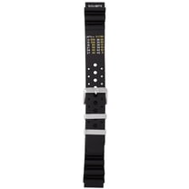 Morellato Bomber Rubber Watch Strap - Black - 18mm - Chrome-plated Stainless Steel Buckle - RUBBER Collection