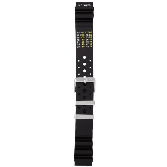 Morellato Bomber Rubber Watch Strap - Black - 24mm - Chrome-plated Stainless Steel Buckle - RUBBER Collection