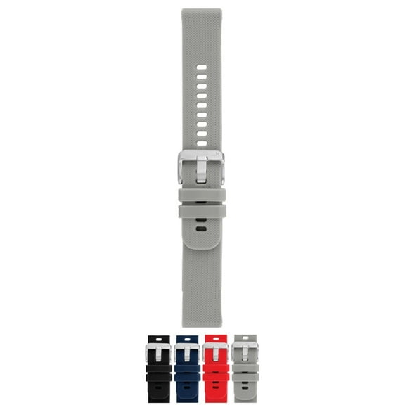 Morellato Byte (Ec) Silicone Watch Strap - Gray - 18mm - Sandblasted Stainless Steel Buckle - SMART WATCH Collection