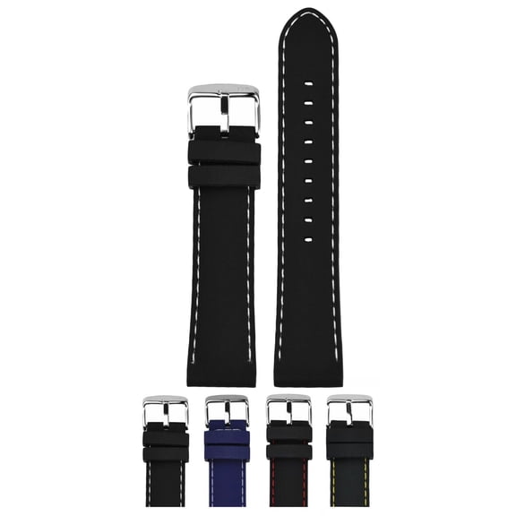 Morellato Carezza Silicone Watch Strap - Black - 20mm - Chrome-plated Stainless Steel Buckle - RUBBER Collection