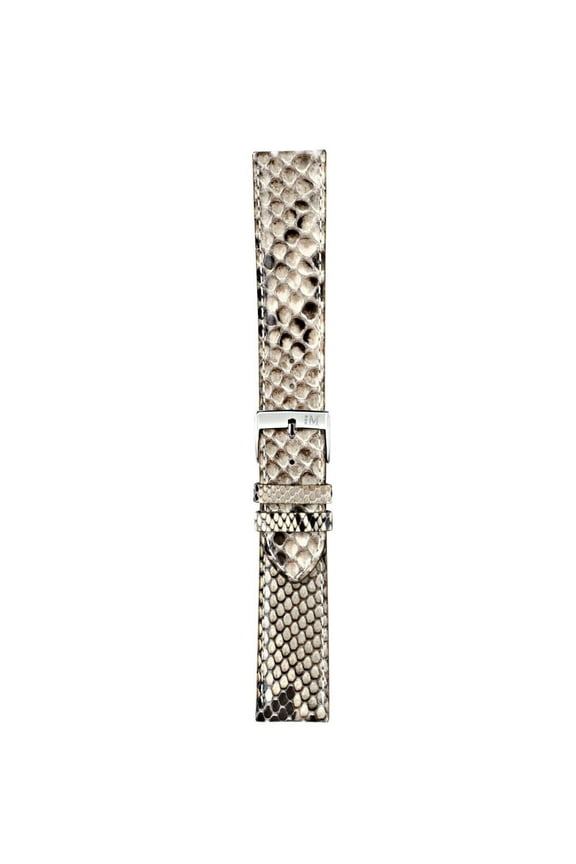 Celine Genuine Python Watch Strap - Silver - 16mm - Chrome-plated Stainless Steel Buckle - PELLI PREZIOSE Collection