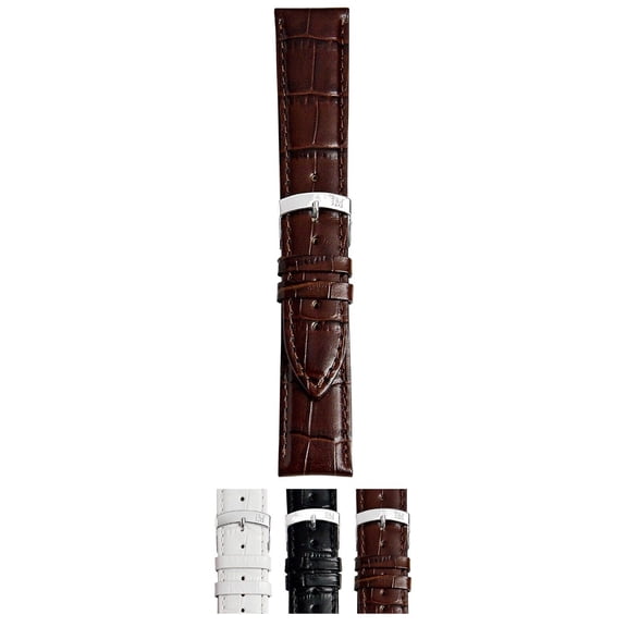 Morellato Extra (EC) Alligator Grain Calf Leather Watch Strap - Dark Brown - 28mm - Chrome-plated Stainless Steel Buckle - MORELLATO 1930 Collection
