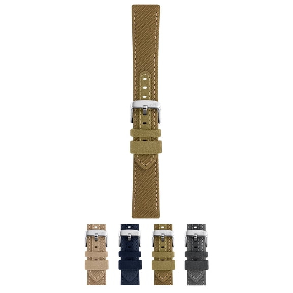 Morellato Fibra Recycled Cotton Watch Strap - Military Green - 18mm - Chrome-plated Stainless Steel Buckle - SAVE THE NATURE Collection