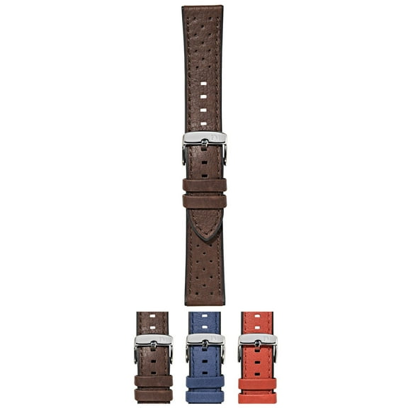 Morellato Flyboard Genuine Water Resistant Leather Watch Strap - Dark Brown - 22mm - Chrome-plated Stainless Steel Buckle - SPORT Collection