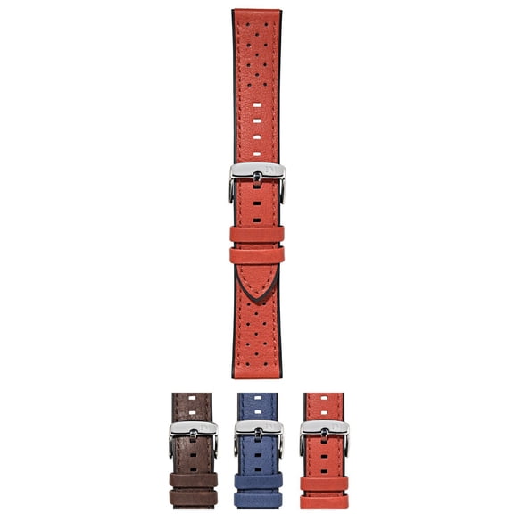 Morellato Flyboard Genuine Water Resistant Leather Watch Strap - Red - 22mm - Chrome-plated Stainless Steel Buckle - SPORT Collection