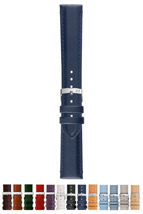 Grafic Genuine Leather Watch Strap - Blue - 16mm - Chrome-plated Stainless Steel Buckle - PERFORMANCE Collection