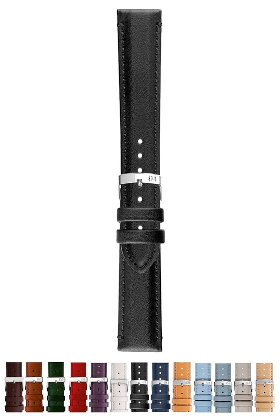 Grafic Xl Genuine Leather Watch Strap - Black - 20mm - Chrome-plated Stainless Steel Buckle - PERFORMANCE Collection