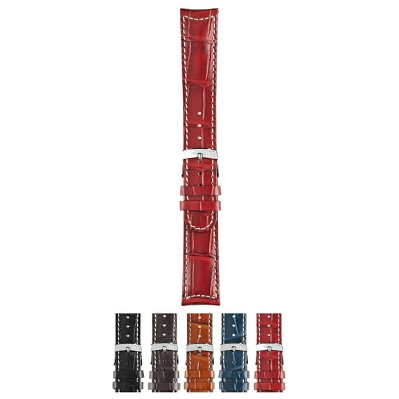 Morellato Guttuso Watch Strap - Bordeaux - 18mm - Chrome-plated Stainless Steel Buckle - MANUFATTI Collection