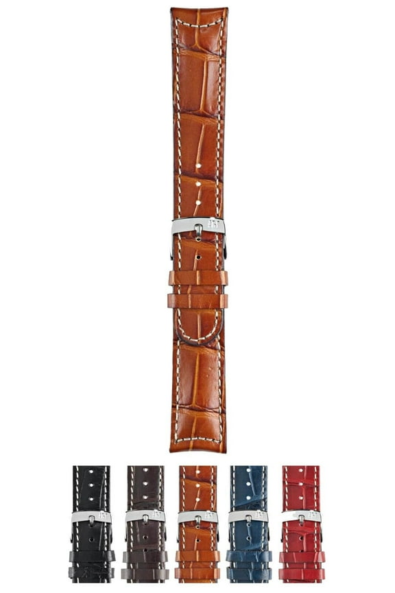 Guttuso Watch Strap - Tan Brown - 22mm - Chrome-plated Stainless Steel Buckle - MANUFATTI Collection
