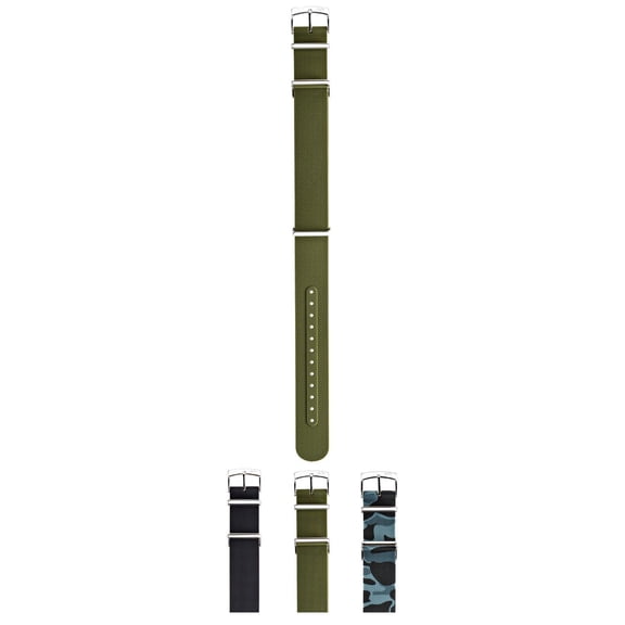 Morellato Isarco Silicone Watch Strap - Rust Green - 18mm - Chrome-plated Stainless Steel Buckle - NATO Collection