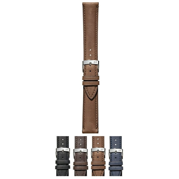 Morellato Levy Genuine Leather Watch Strap - Brown - 18mm - Chrome-plated Stainless Steel Buckle - MANUFATTI Collection