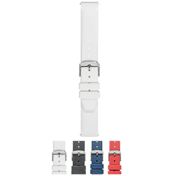 Morellato Lugano (Ec) Watch Strap - White - 22mm - Chrome-plated Stainless Steel Buckle - EASY CLICK Collection