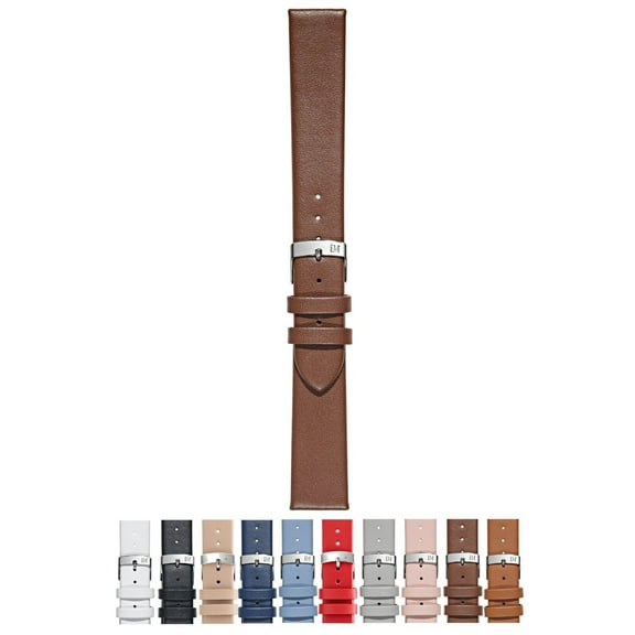 Morellato Micra-Evoque (Ec) Smooth Textured Genuine Leather Watch Strap - Dark Brown - 18mm - Chrome-plated Stainless Steel Buckle - PERFORMANCE Collection