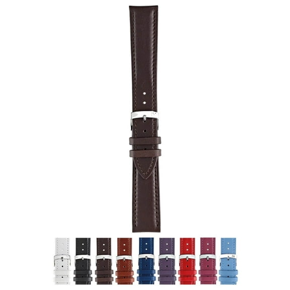 Morellato Musa Watch Strap - Dark Brown - 20mm - Chrome-plated Stainless Steel Buckle - PERFORMANCE Collection
