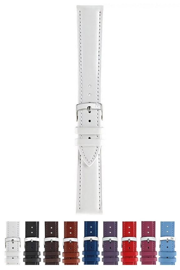 Musa Watch Strap - White - 16mm - Chrome-plated Stainless Steel Buckle - PERFORMANCE Collection
