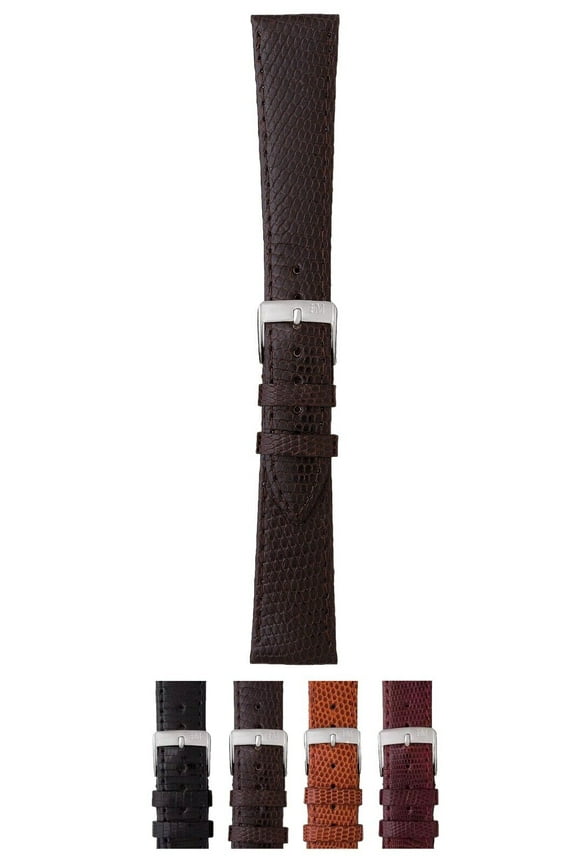 Pistoia Watch Strap - Dark Brown - 16mm - Chrome-plated Stainless Steel Buckle - PELLI PREZIOSE Collection