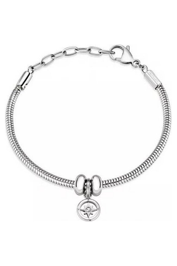 Plus Accessories SCZ932- Drops Stainless Steel Women Bracelet, White