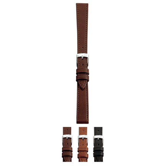 Morellato Point Calfgrain Vegan Leather Watch Strap - Dark Brown - 16mm - Chrome-plated Stainless Steel Buckle - PERFORMANCE Collection