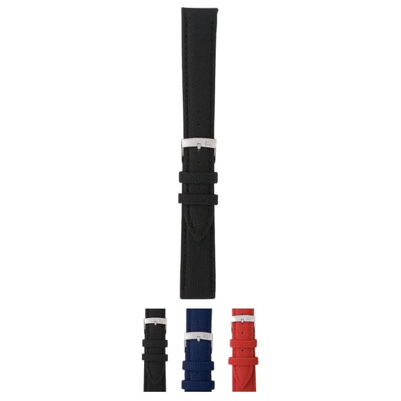 Morellato Techno Fabric Watch Strap - Black - 20mm - Chrome-plated Stainless Steel Buckle - SPORT Collection