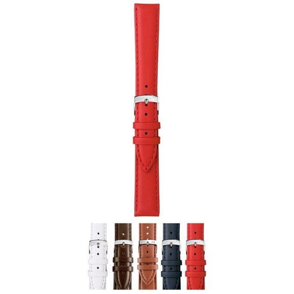 Morellato Twingo Genuine Leather Watch Strap - Red - 18mm - Chrome-plated Stainless Steel Buckle - PERFORMANCE Collection