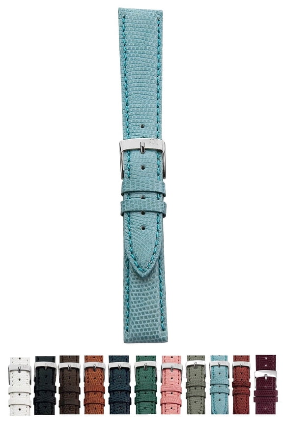 Violino Watch Strap - Light Blue - 14mm - Chrome-plated Stainless Steel Buckle - PELLI PREZIOSE Collection