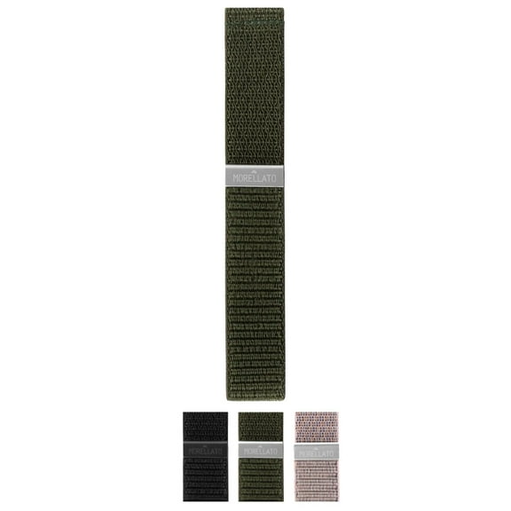 Morellato Wired (Ec) Ribbon with Velcro Watch Strap - Military Green - 20mm - Special Stainless Steel Buckle - SMART WATCH Collection