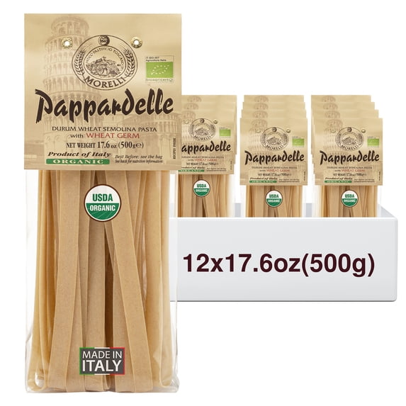 Morelli Italian Pappardelle Organic Pasta Noodles - 17.6 oz, 12 Pack ...