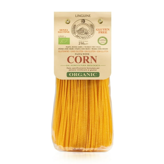 Morelli Organic Gluten Free Linguine Pasta - Wheat Free Pasta Made With Corn - Vegan Corn Noodles, Gluten Free Pasta, Imported Organic Pasta from Italy, Italian Gourmet Food - 8.8 oz (Pack of 1)