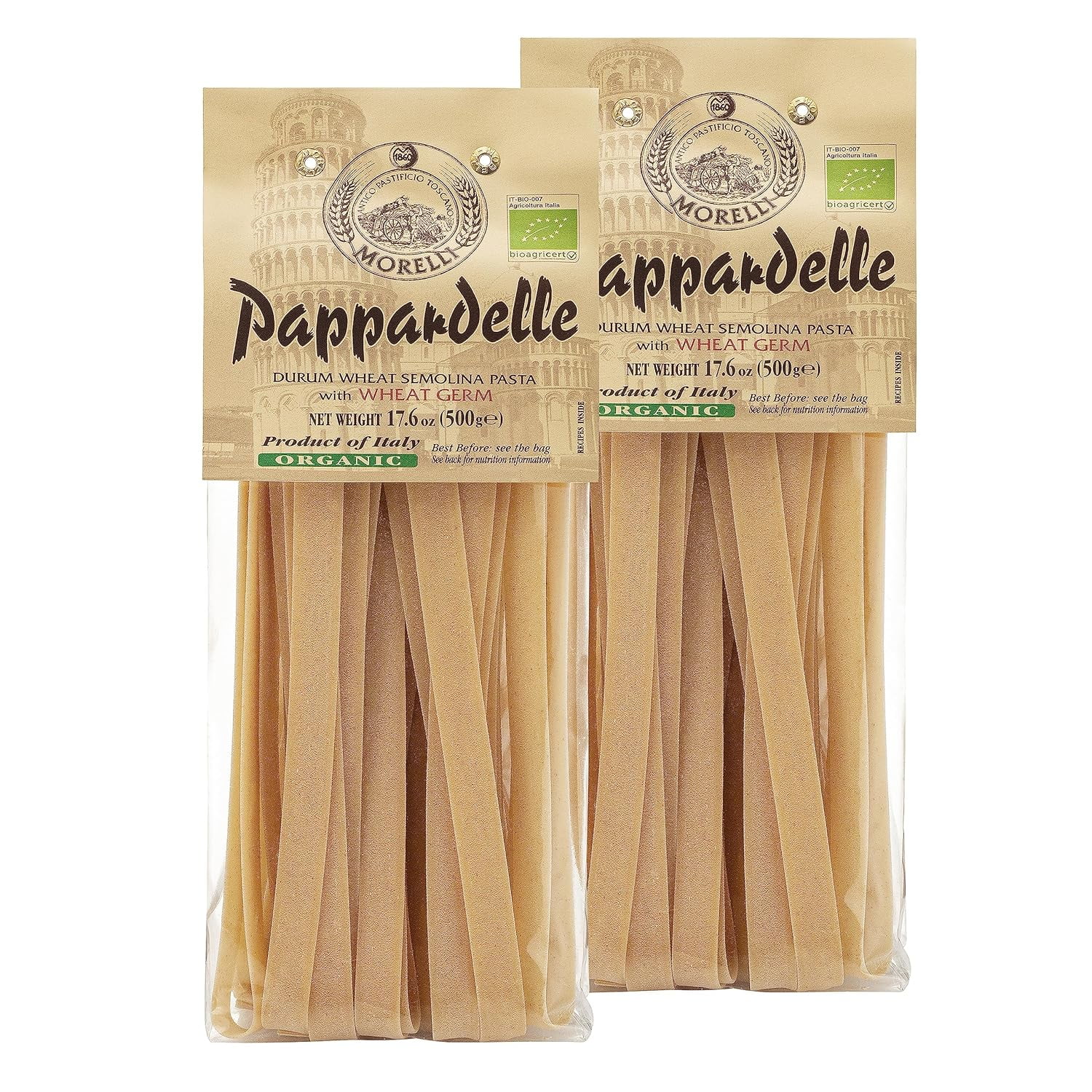 Morelli Pappardelle Pasta Noodles - Organic Pasta 