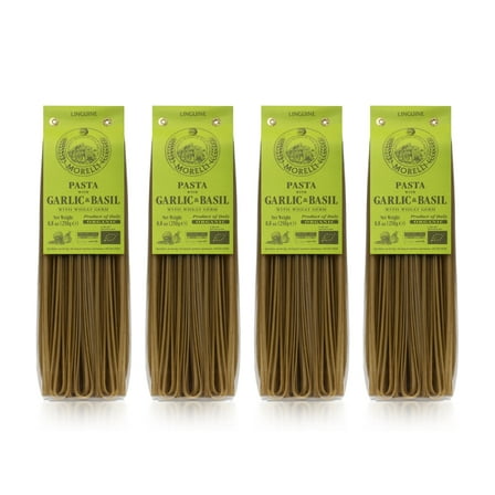 Morelli Pasta Garlic and Basil Linguine - from Italy 8.8oz / 250g - Pack of 4