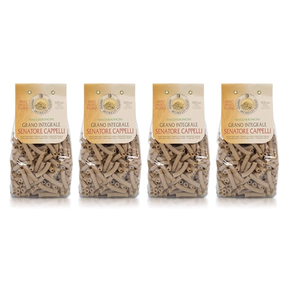 Morelli Pasta Maccheroncini Pasta with Senatore Cappelli - Imported from Italy 17.6oz / 500g (4 pack)