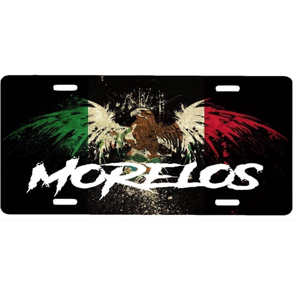 Morelos Mexico Aluminum Vanity Novelty Plate Placa, 6" x 12", Souvenir, Decorative Tourist Gift Sign