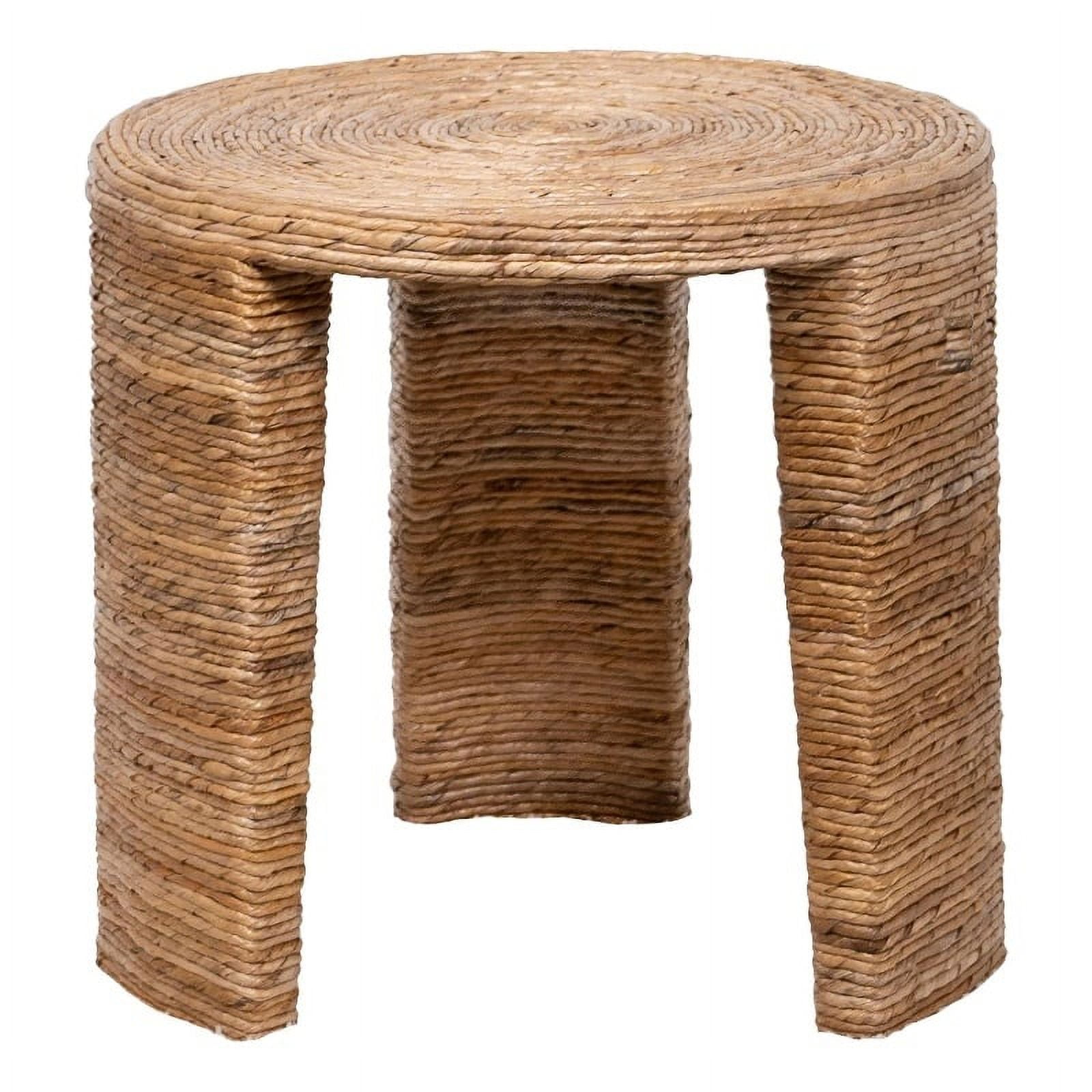 Morena Round End Table with Tawny Tempered Glass Top Brushed Bronze