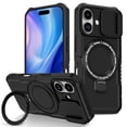 thumbnail image 1 of Moreoy Magnetic Kickstand Case for iPhone 17 with Sliding Lens Cover, [MagSafe Compatible ]Shockproof Non-Slip Bumper Protective Phone Case Cover with Metal Ring Holder Stand,Black, 1 of 10
