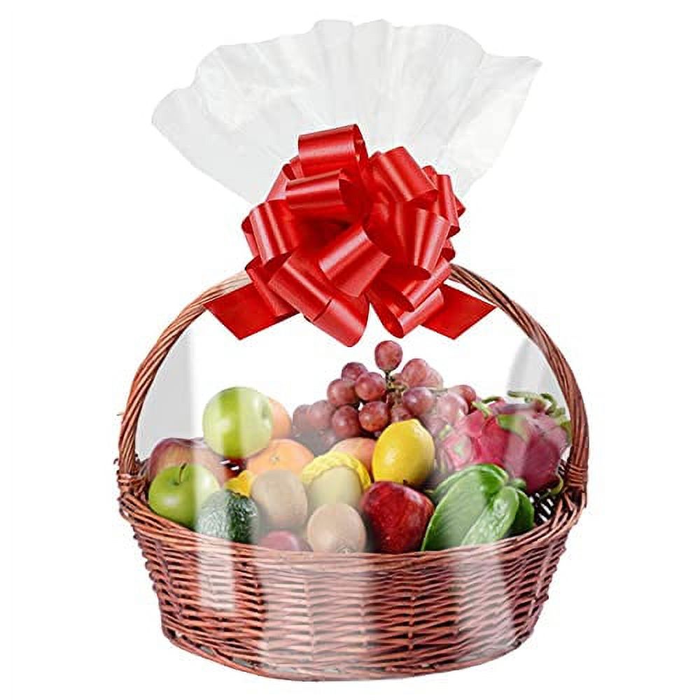 Morepack Shrink Wrap Bags for Gift Baskets, 24x30 inches Clear PVC Heat