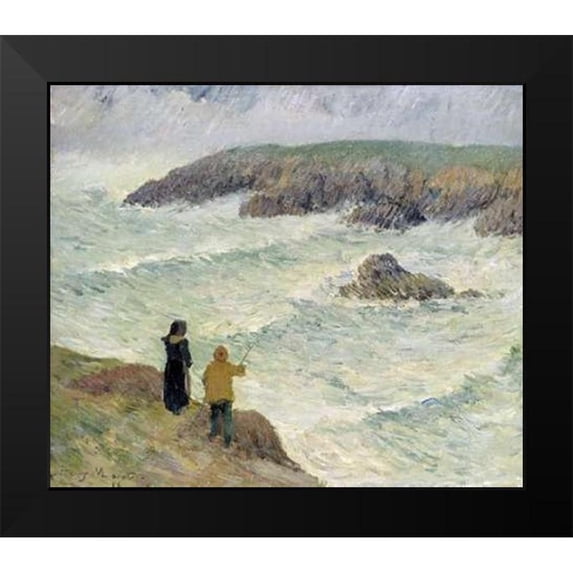 Moret, Henry 23x20 Black Modern Framed Museum Art Print Titled - The Cliffs Near the Sea