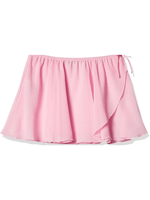 Moret Kids Girls Ballet and Dance Chiffon Wrap Skirt for Toddler and Little Kids, Lightweight Pull-On Practice and Recital Skirt, Pink, Medium