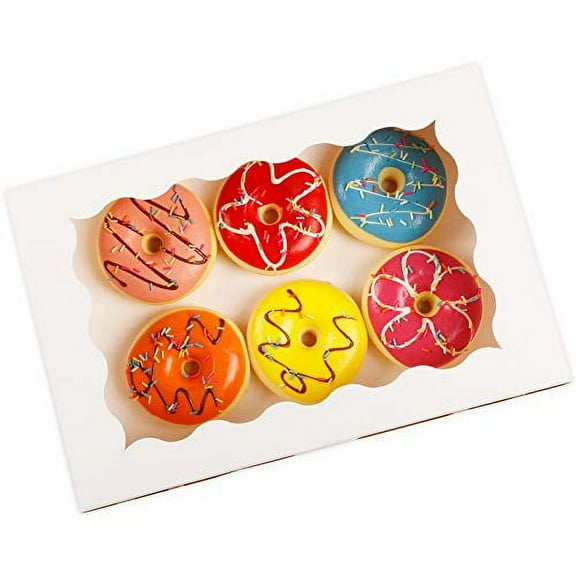 Moretoes 15pcs 12 Inch White Large Cookie Boxes Bakery Boxes Valentine's Day Chocolate Strawberries Muffins Donuts