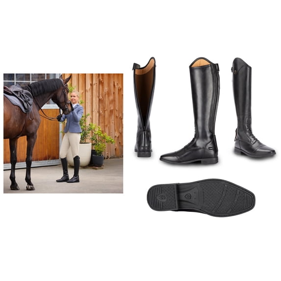 Moretta Ortona Riding Boots Tall Black #10287 Standard US7
