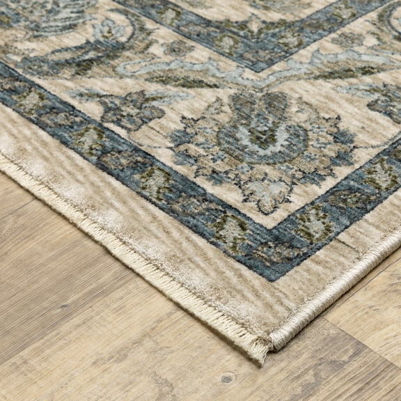 Woven Trends Aberdonian Area Rug 070I1 Traditional Beige Floral Oriental 9'10" X 12'10" Rectangle