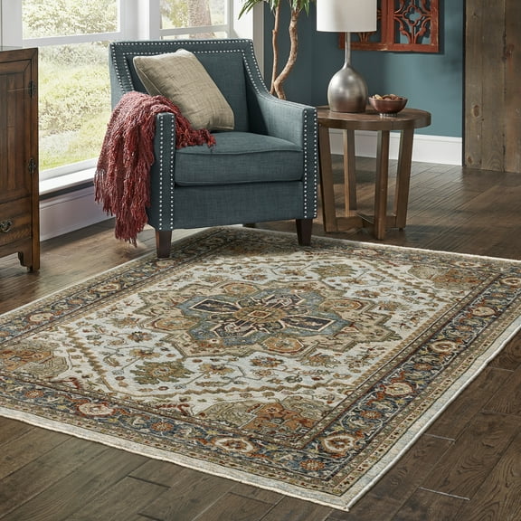 Woven Trends Aberdonian Area Rug 1144W Traditional Ivory Medallion Oriental 2' 3" X 7' 6" Rectangle