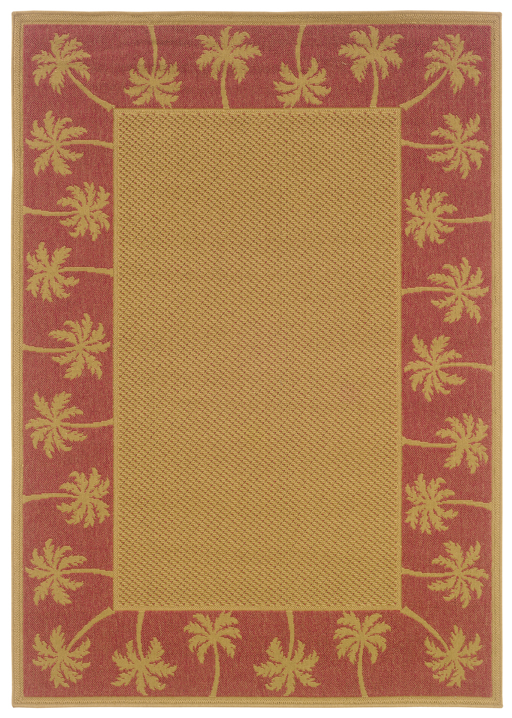 Moretti Bali Indoor/Outdoor Area Rug 606C8 Outdoor Beige Tropical Trees ...