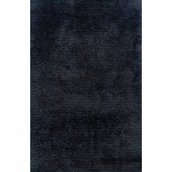 Moretti Bella Shag Area Rug 81102 Black Solid Shag 5' x 7' Rectangle
